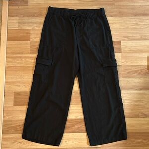 Gap Black Linen Cargo Pants - Size Large